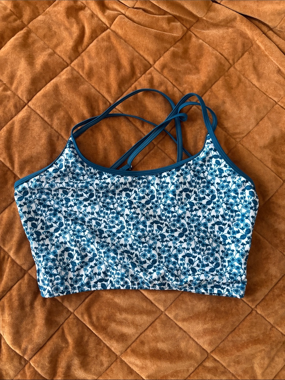 Livy and Kate Blue Floral Strappy Swim top